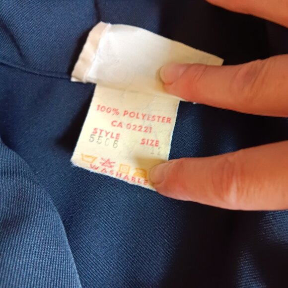 Vintage Perruzza Sportswear Navy Blue Wide Leg Button Up Belted Jumpsuit 70s - Picture 7 of 12